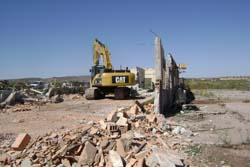 Photo of wall demolition, Building 515.