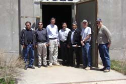 Photo of Governor Arlen Quetawki, Lt Governor Willard Zunie, Head Councilman Steve Boone, Councilman Loren Leekela tour igloo with Army representatives. 